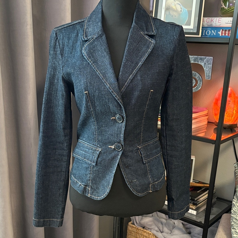 Rampage Dark Blue Denim Blazer
